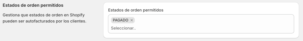 Estados de orden permitidos