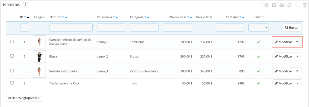 Vista de PrestaShop 1.6