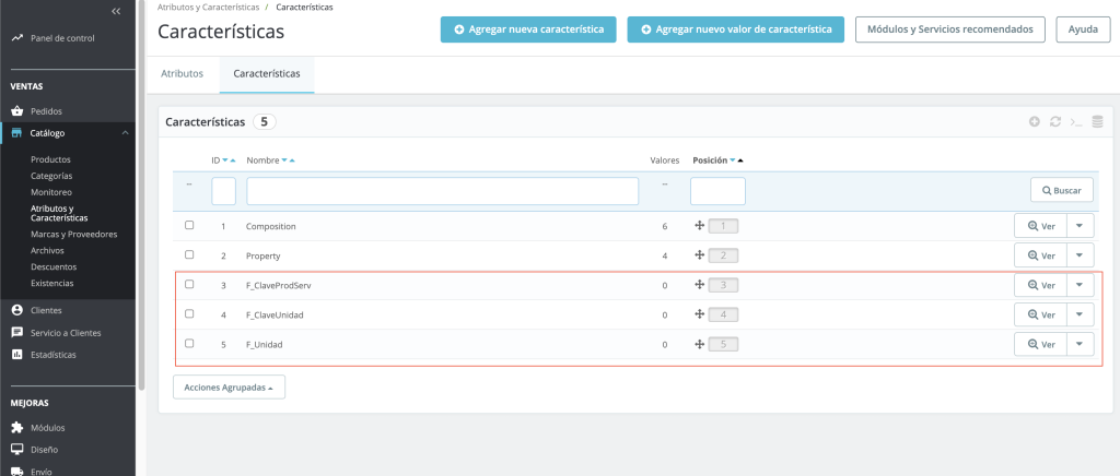 Vista de PrestaShop 1.7