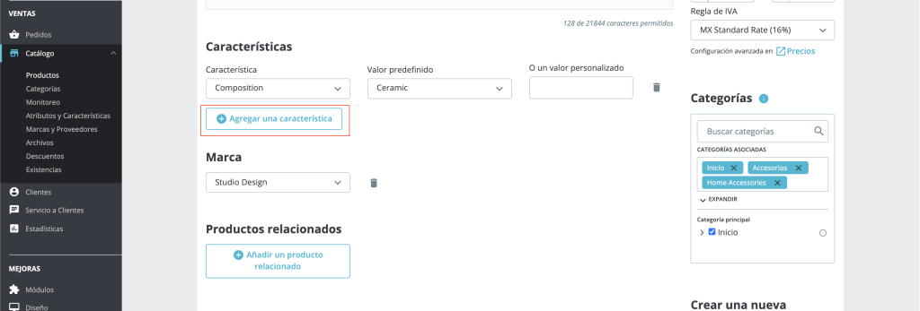 Vista de PrestaShop 1.7