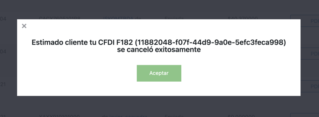 Ventana de confirmación
