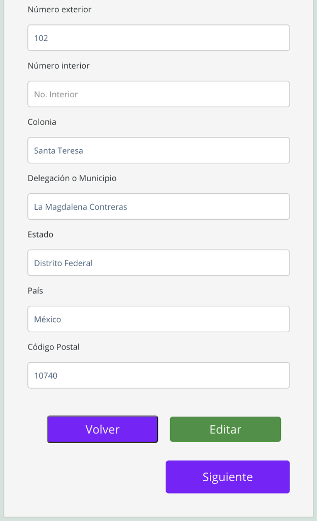 Agregar datos de contacto y fiscales