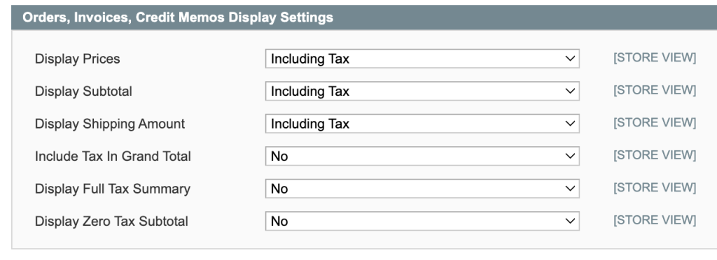 Sección Shopipig Cart Display Settings