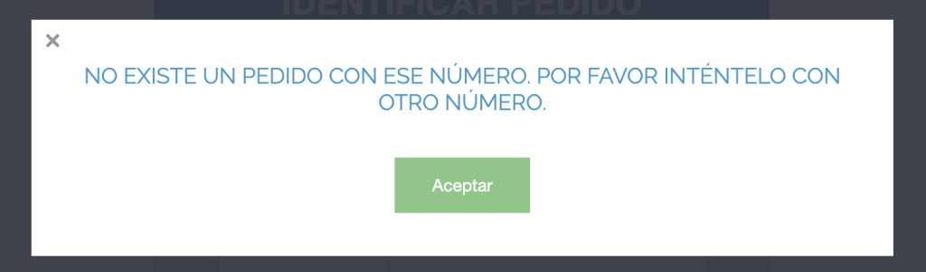 Mensaje de error