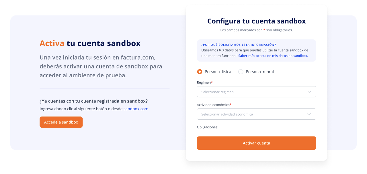 Formulario para obtener cuenta