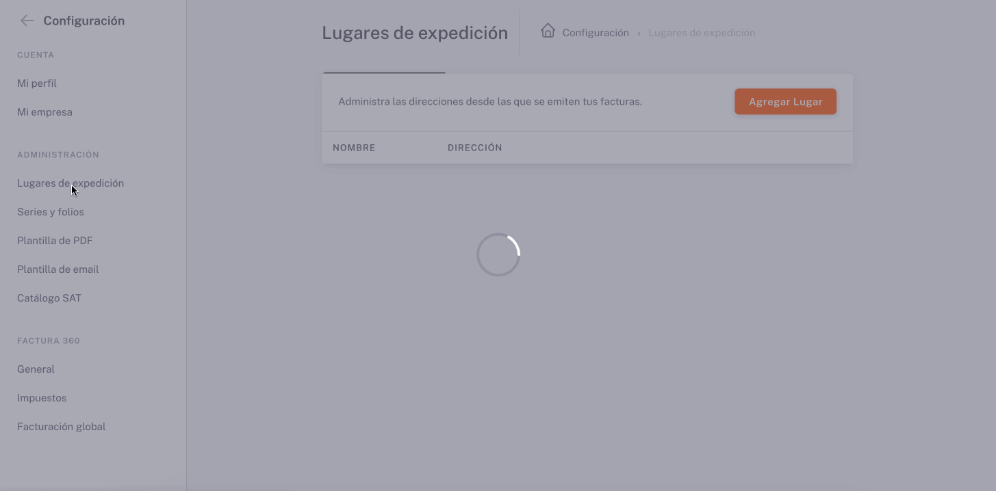Secuencia que muestra el llenado de un lugar de expedición