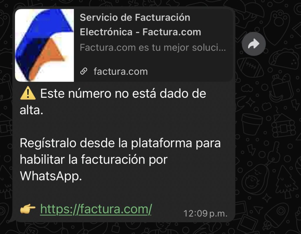 Mensaje de error cuando el teléfono no está conectado al servicio