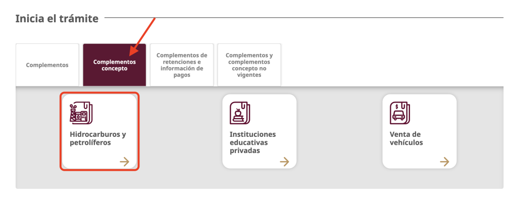 Complementos a nivel concepto señalados en la página del SAT